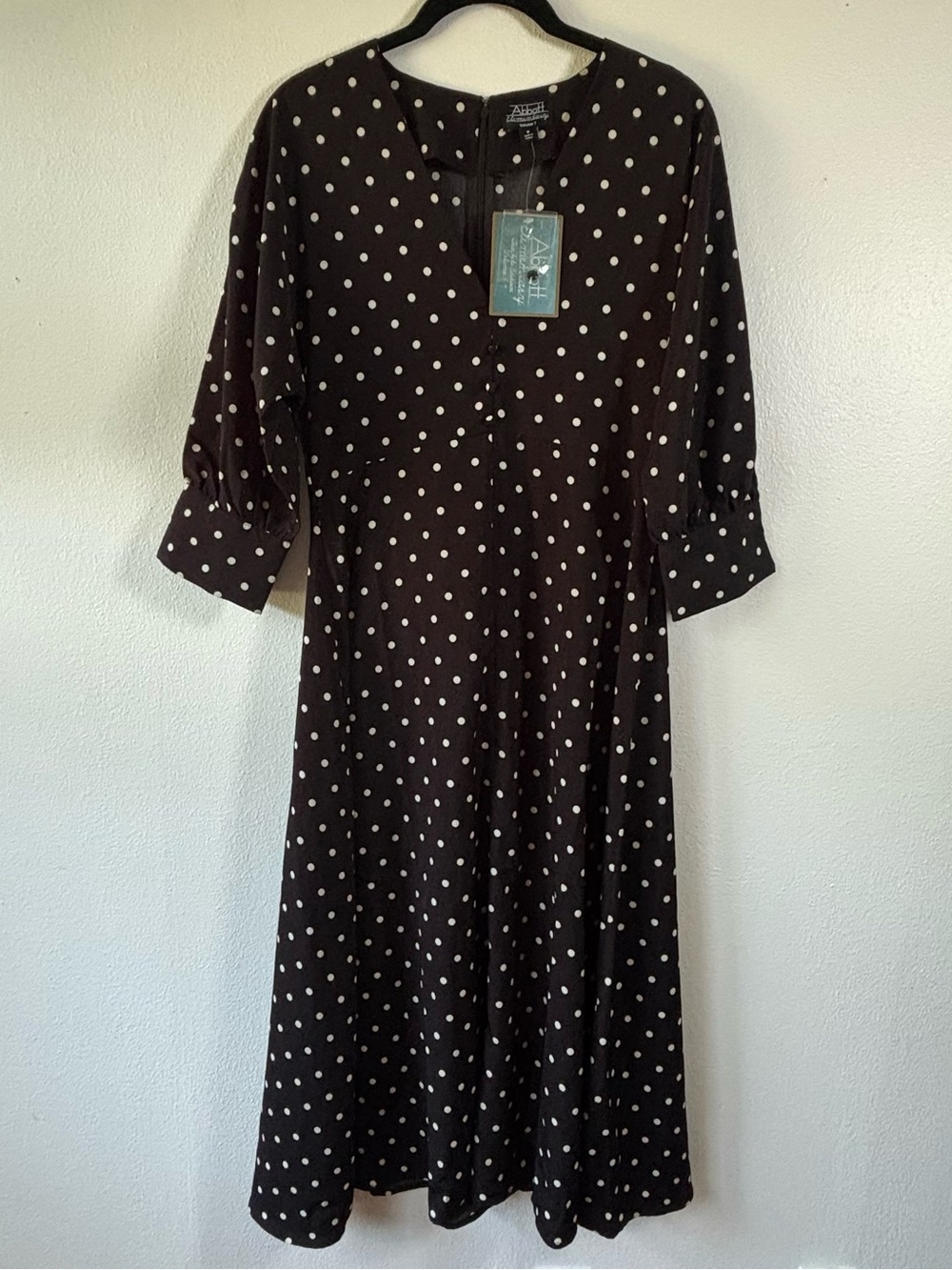 Abbott Elementary Black & White Polka Dot Midi Dress